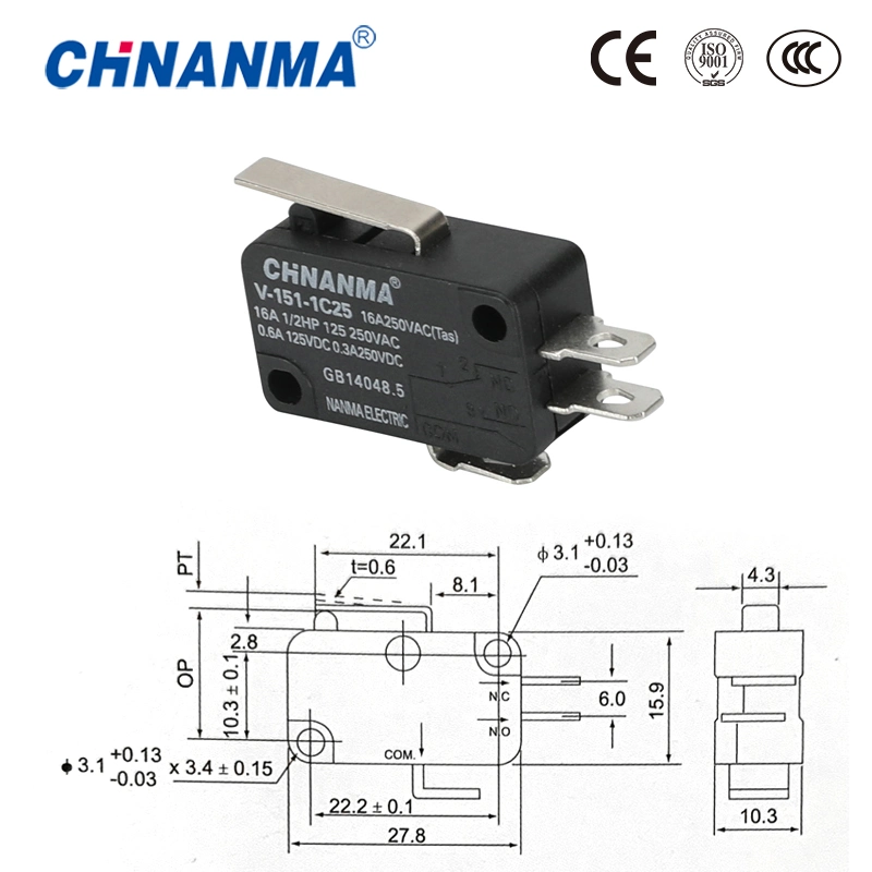 15A Omron Subminiature Mini Sealed Electric Micro Switch V-15 Series 250V Snap Action Mirco Switch